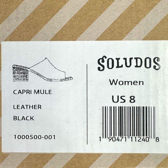 Soludos Black Leather Capri Mule Shoes - Size 8 - Picture 11 of 11